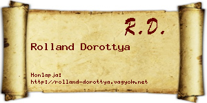 Rolland Dorottya névjegykártya